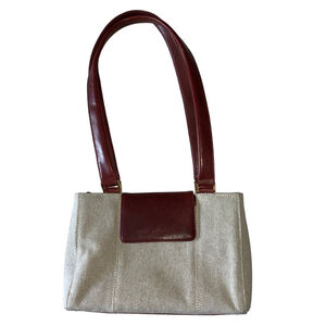 Women's Derek Alexander Beige & Brown Leather and fabric Shoulder Bag